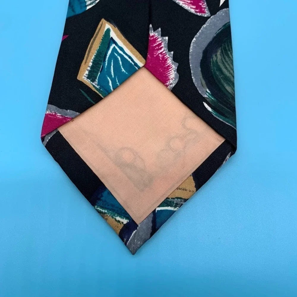 Vintage Adolfo Abstract Artsy Print Preppy All Silk Men's Classic Neck Tie